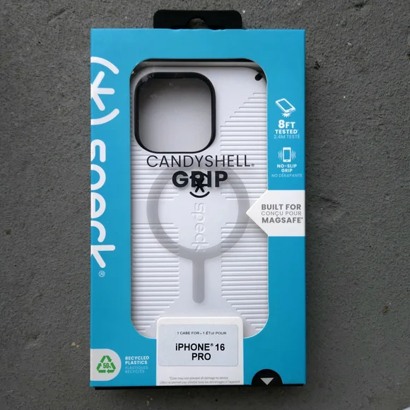 Speck CandyShell Grip Case for iPhone 16 Pro - White and Gray - Picture 1 of 1